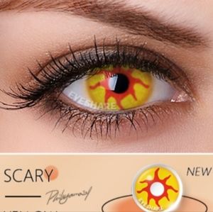 New SCARY YELLOW Halloween Contact Eyewear SALE $$